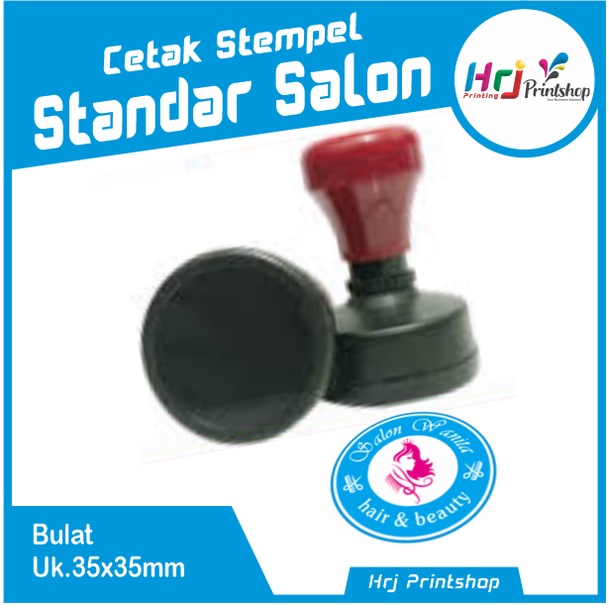 Cetak Stempel Otomatis 2 Warna Ukuran Bulat Standar Stempel Salon