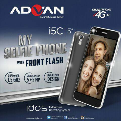 ADVAN VANDROID i5C 4G LTE 8GB RAM 1GB / NEW GARANSI 1 TAHUN