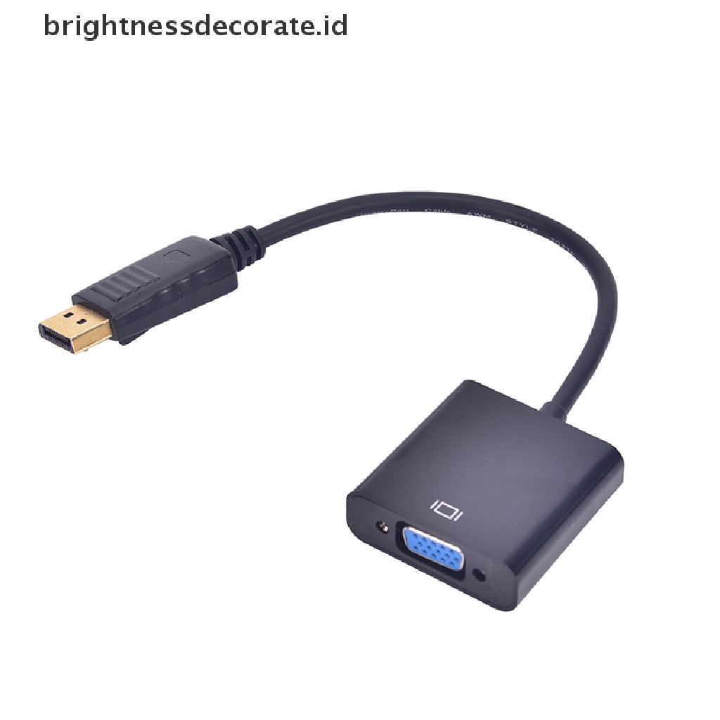 Kabel Adapter Converter Displayport DP Male Ke VGA Female Warna Hitam