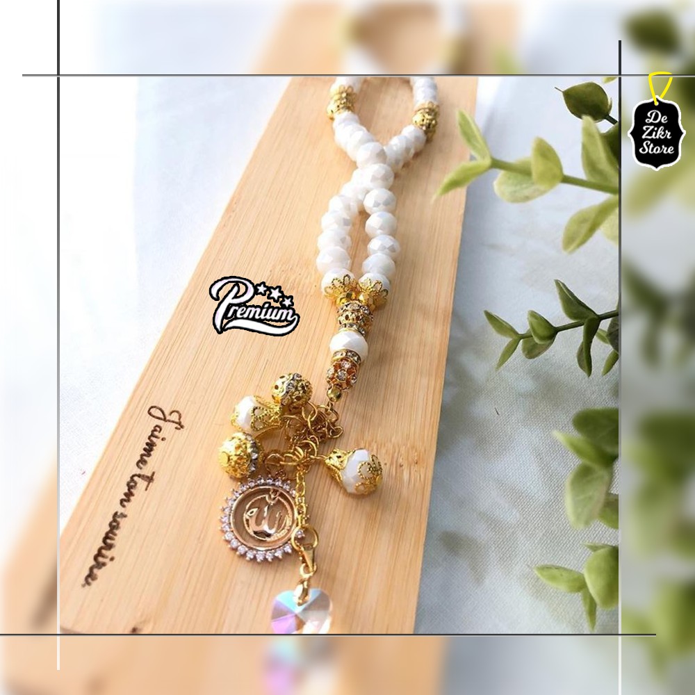Kristal Tasbih Premium ~ Tasbih Kristal Putih RSO ~ Tasbih Batu Cantik