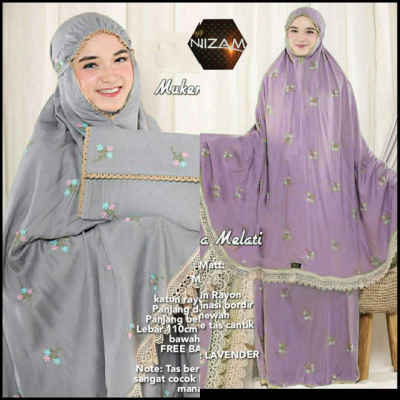 Anindya Nizam Melati Mukena Katun Rayon Jumbo Original Terbaru