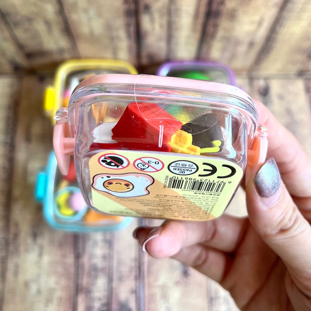 1 Pcs Penghapus Qihao Sensory 8611 8609 - Setip Food dan Girl + Kotak - Fancy Eraser - Collectible Eraser