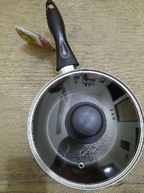 Kirin Saucepan 18cm Panci Susu + Tutup Kaca Sasando Series Hijau