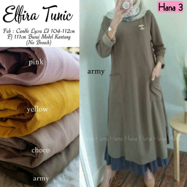 Elfira Tunic Bahan Candle Lycra Shopee Indonesia