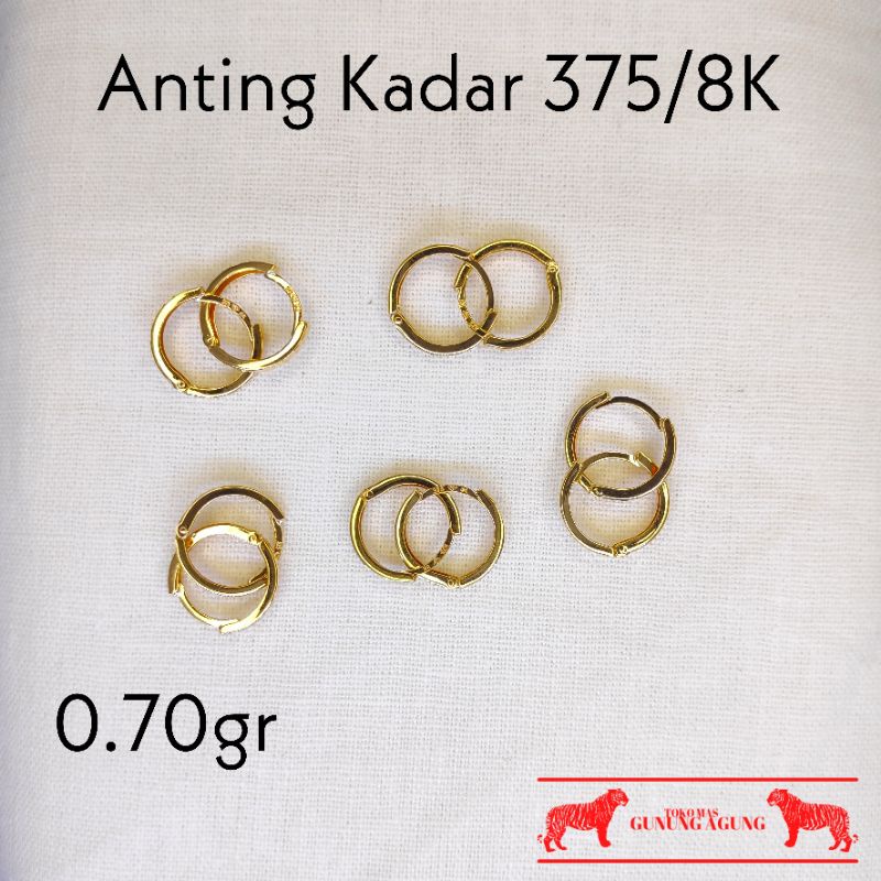 New Collection Anting Kadar 375/8K Anting Jepit Bulat Simple Termurah Toko Mas Bekasi