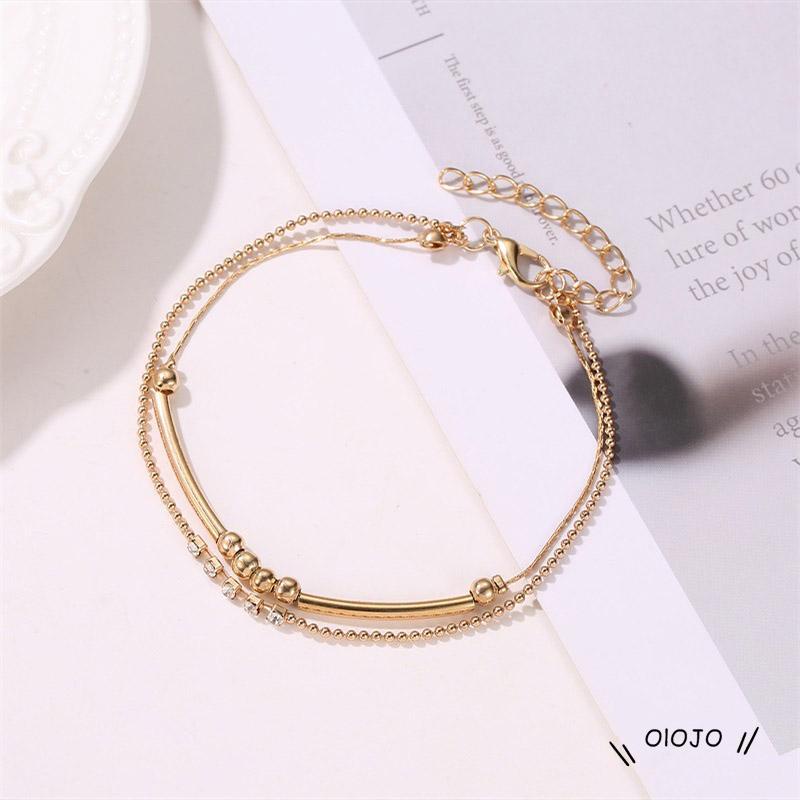 【COD】Gelang Kaki Manik-Manik Berlian Gaya Vintage Untuk Wanita
