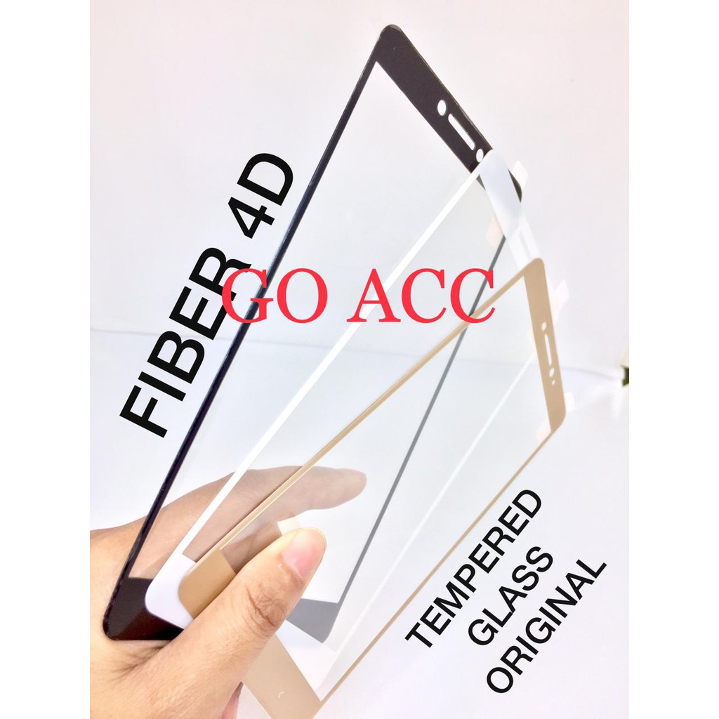 TEMPERED GLASS FULL FIBER 4D Redmi S2 Black White ORIGINAL