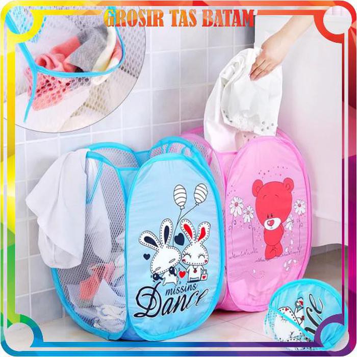 

lidya_viani R025 KERANJANG BAJU PAKAIAN KOTOR LAUNDRY BAG BASKET UKURAN BESAR MOTIF KARAKTER IMPORT