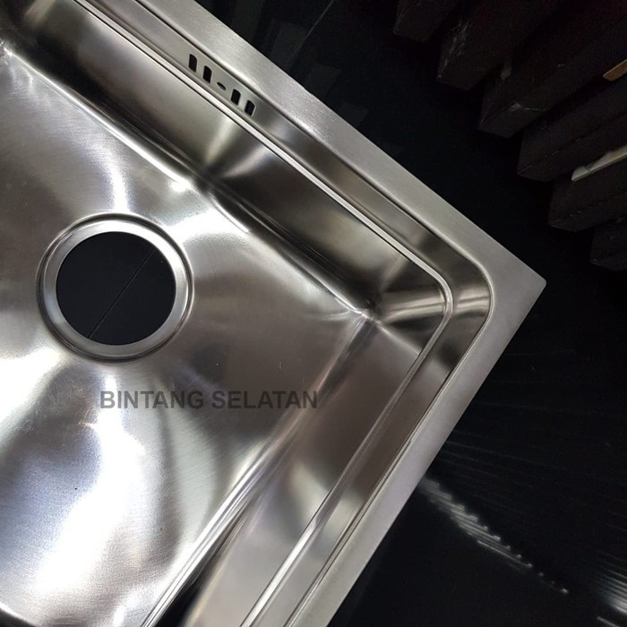 KITCHEN SINK BAK CUCI PIRING STAINLESS 440x440x200 COSMIC QUARTE 45