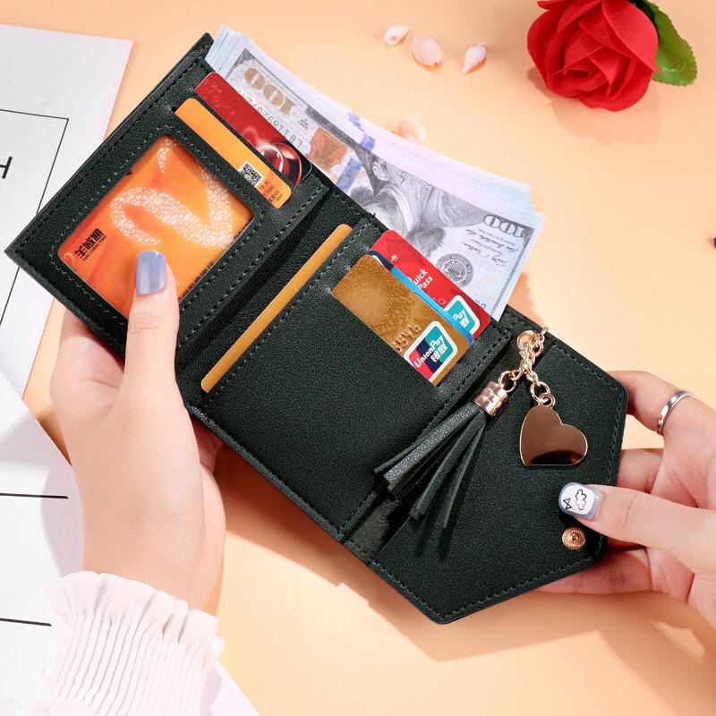 ☛TK☚  WD008 Dompet Lipat Mini Wanita Trend Fashion Cute Wallet Polos Murah Import Murah COD