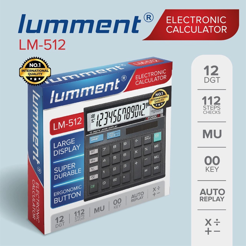 

Kalkulator Meja 12 Digits Check dan Correct +Solar Panel 512