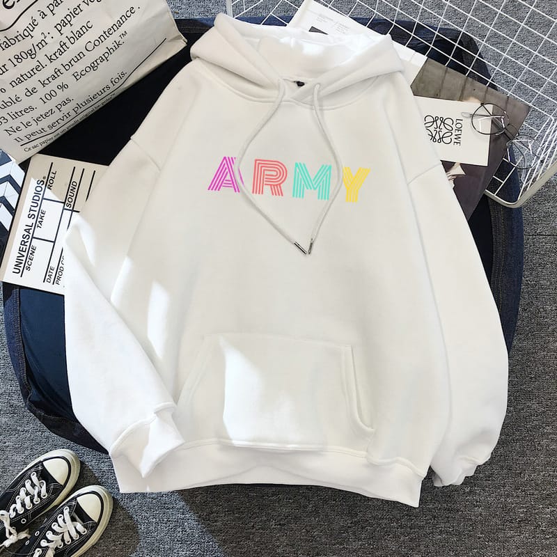 BTS ARMY line Sweater Hoodie II Jumper hoodie BTS ARMY line  Sz M-XL ( Pria &amp; Wanita )