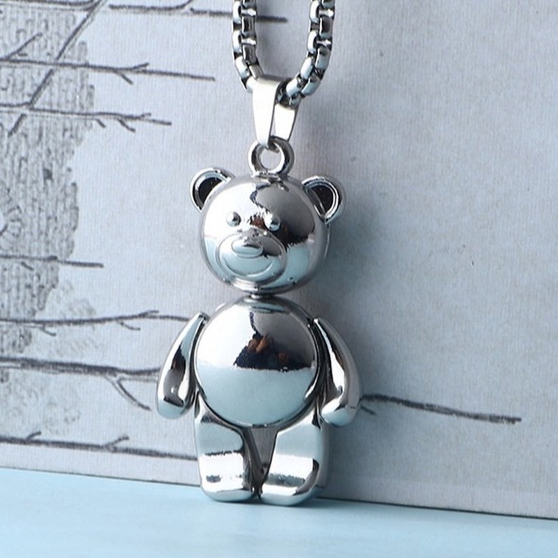 Trendy Hip Hop European and American Street Bear Pendant Soil Cool Jumping Di Accessories Necklace  210818