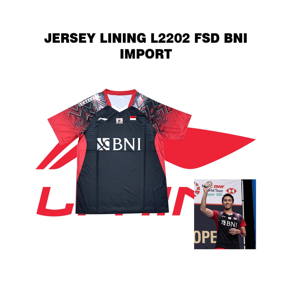 Lining Jersey Badminton L2202 Jojo Juara Swiss 2022 Full Sablon Depan