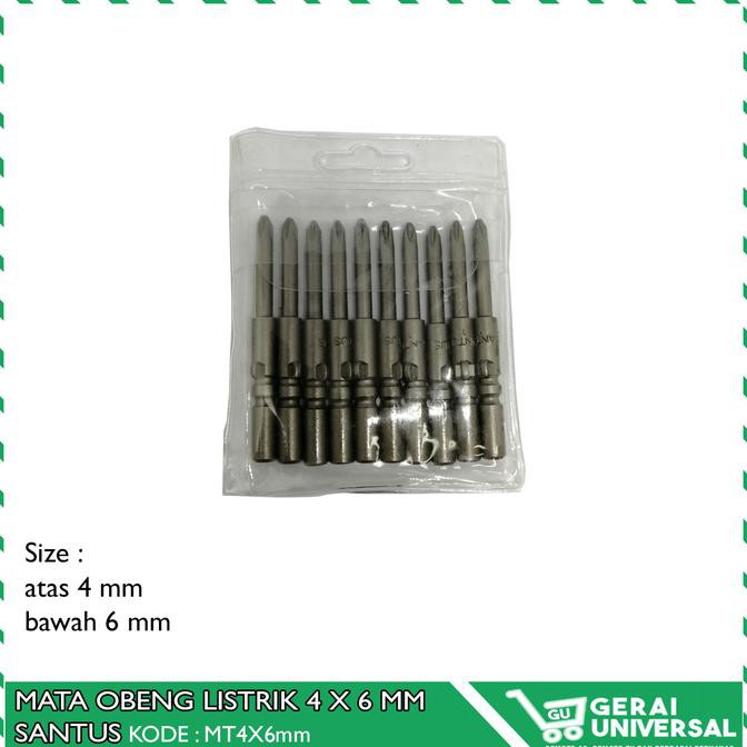 MATA OBENG LISTRIK SANTUS - 6 X 4 MM