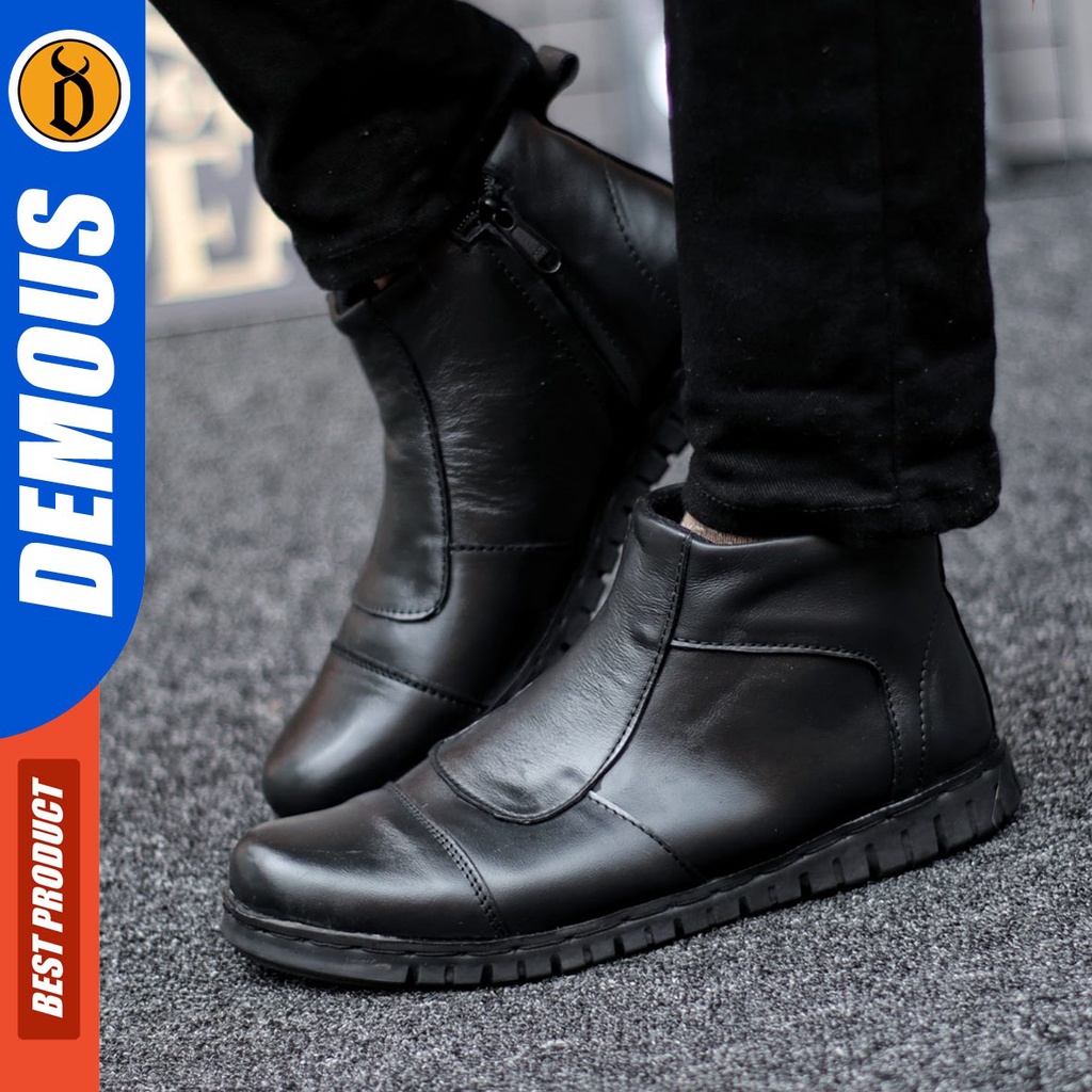 DEMOUS Gladius - Sepatu Boots Pantofel Formal Kulit Asli Kerja Pria