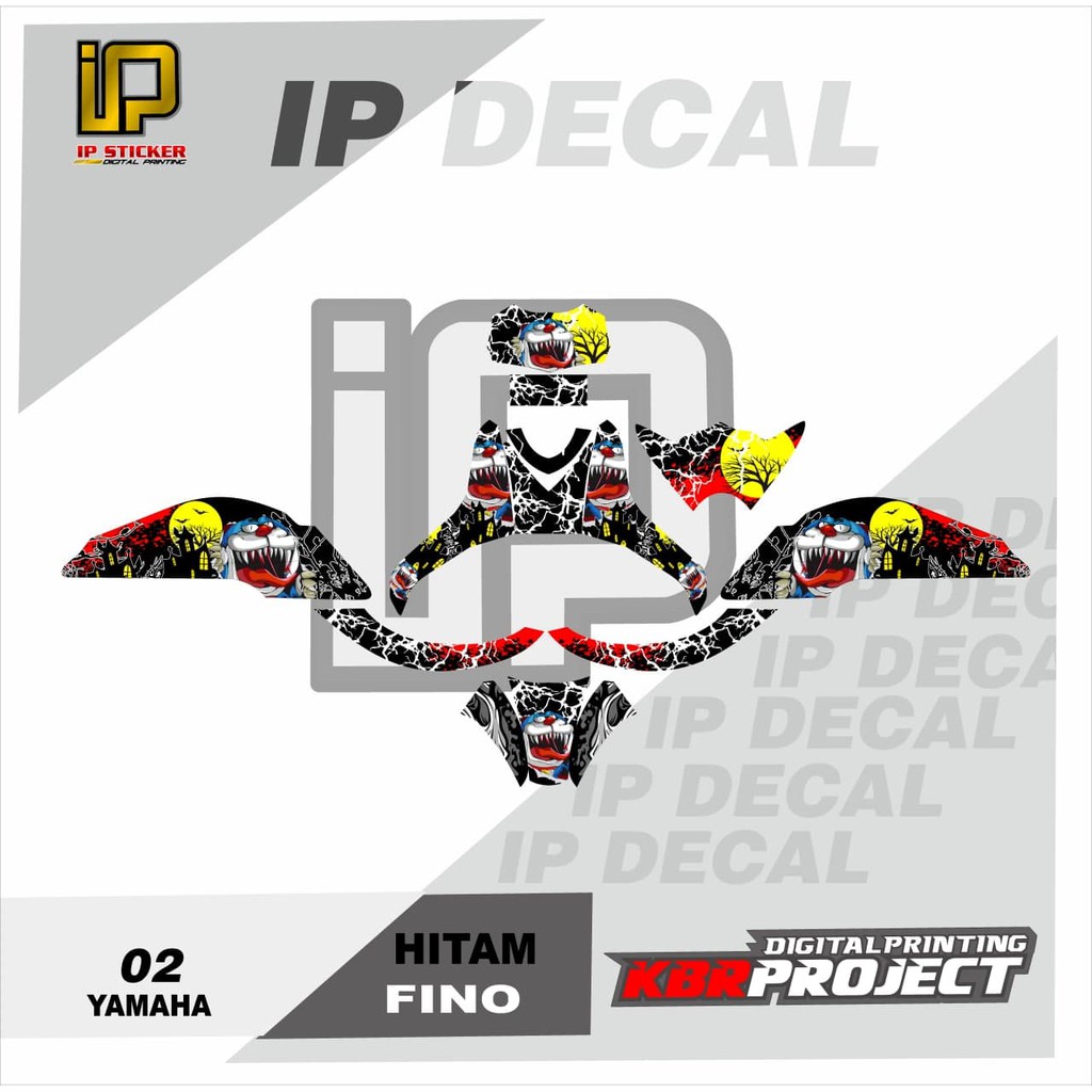 DECAL FINO STICKER VARIASI MOTIF GRAFIS DECAL MOTOR YAMAHA FINO 02 CUSTOM BEBAS BISA