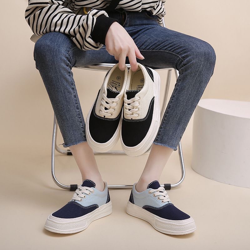 Sepatu Cewek Original Simple Casual Pelajar Hangout Terbaru Fashionable Sepatu Wanita Import Canvas Bagus