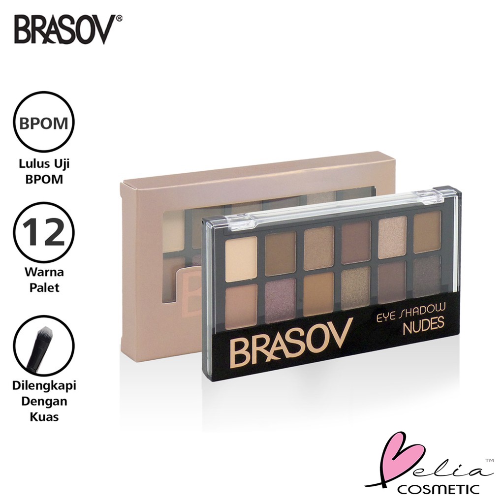 ❤ BELIA ❤ BRASOV Eyeshadow Nudes | 12 Colors warna | palet eye shadow BPOM