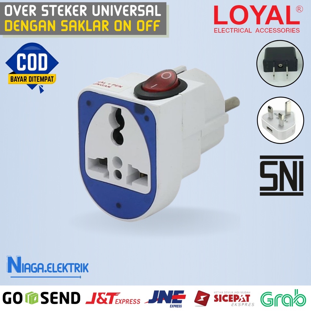 Colokan sambungan serbaguna penghubung adaptor / charger laptop casa HP iphone gepeng pipih ke bulat