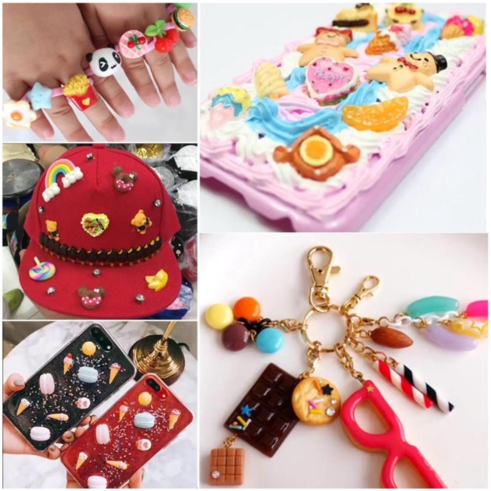 Quinton slime charms beads resin Kartun Untuk Jepit Rambut Gantungan Kunci croc Aksesoris Hadiah Permen Pesona scrapbooking Perlengkapan