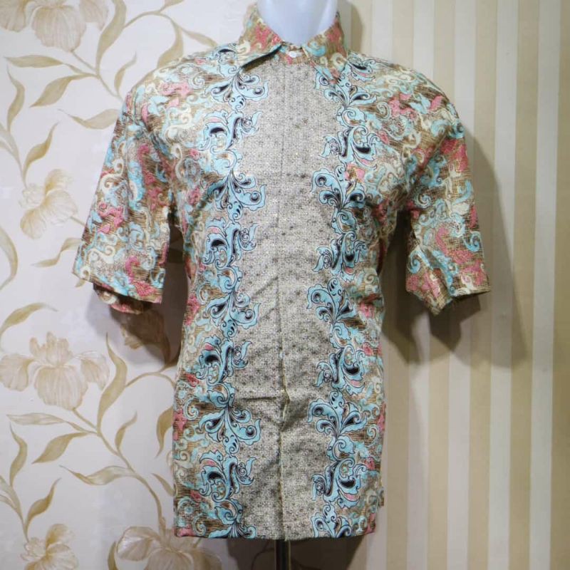 REAL PICT!!! KEMEJA BATIK PENDEK / KEMEJA LILI SILVER / TORAJA NAVY /AZALEA