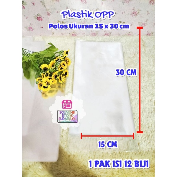 

Plastik OPP polos ukuran 15 x 30 cm || Plastik Souvenir Polos || Opp polos ecer || Plastik pembungkus snack || Plastik Polos OPP