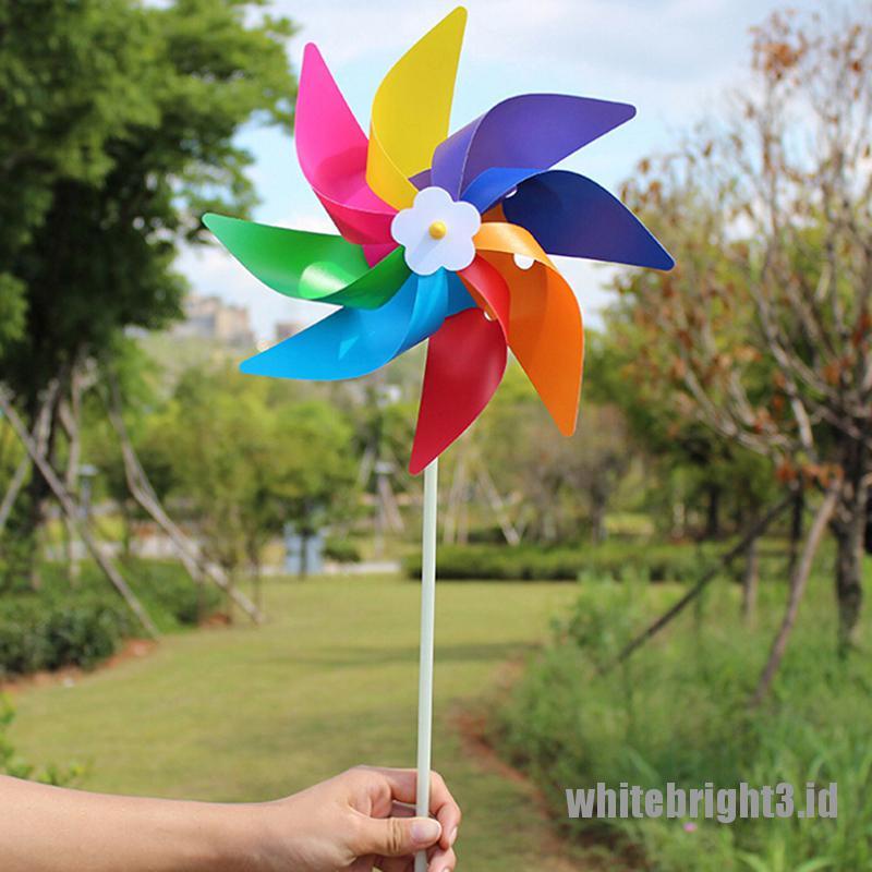 (white3) Ornamen Kincir Angin Spinner Untuk Dekorasi Pesta Kebun / Outdoor