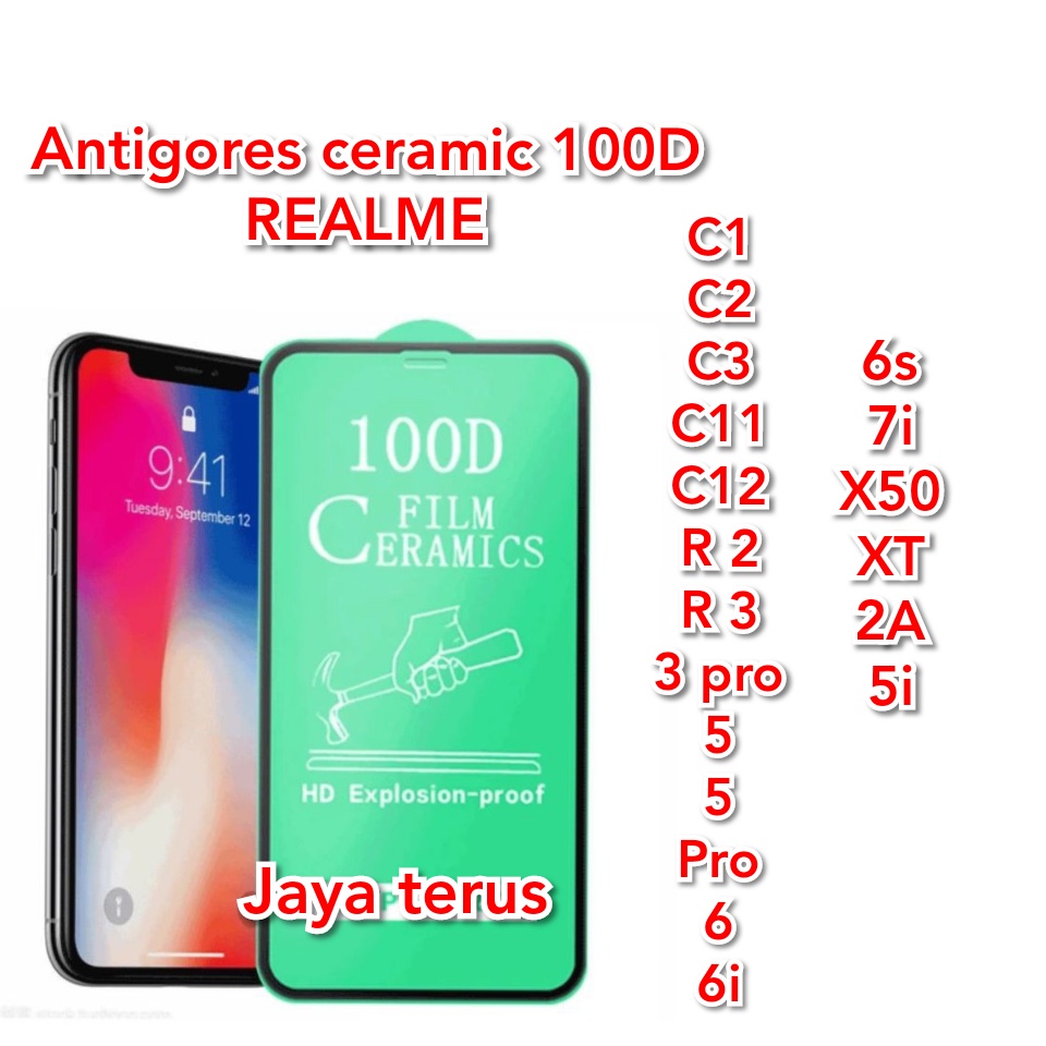 Antigores Cemaric Film REALME Tempered Glass Cover Full C12/C1/C3/C11/3/6i/6PRO/7i/realme 5/realme2