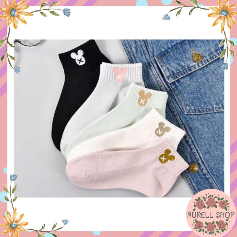[ COD ] Kaos Kaki premium motif Micky lucu/Wanita Semata kaki Ankle Cute Motif micky-1