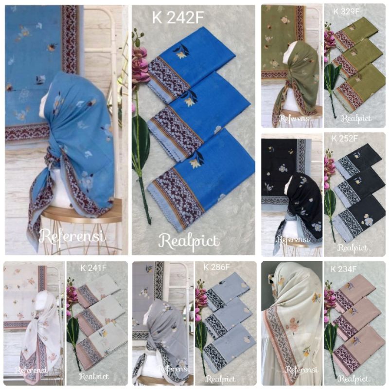 kerudung segi empat  motif voal motif lasercut denay motif voal motif premium (harga grosir partai)