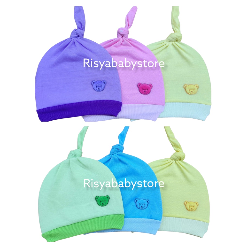 3 pcs topi bayi baru lahir/ topi bayi lucu