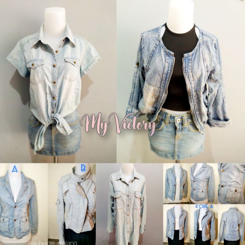 Jaket jeans blazer jeans preloved bekas second