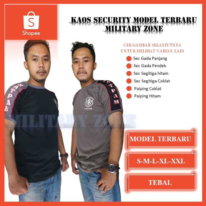 BAJU KAOS SECURITY SATPAM GADA PRATAMA BORGOL TERBARU COKLAT HITAM