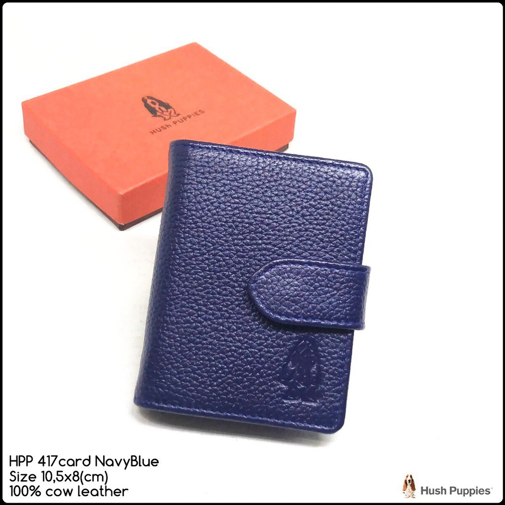 DOMPET KARTU KULIT CARD WALLET HUSH PUPPIES 417 NAVY BLUE BIRU TUA