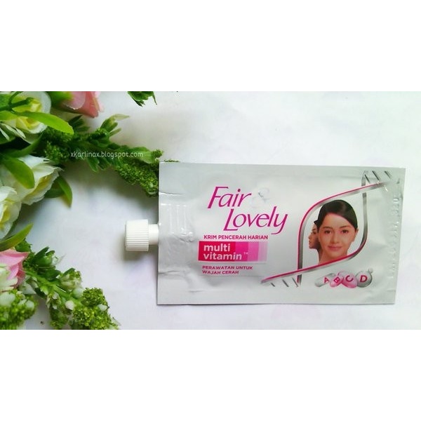 ✿ MADAME ✿ FAIR &amp; GLOW LOVELY WHITENING FACIAL FOAM DAY CREAM KRIM PENCERAH ORIGINAL SACHET