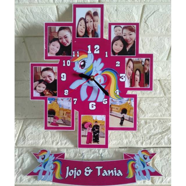 Jam Dinding Karakter Unicorn. Jam Custom Bisa Request Warna, Tulisan, Karakter Lain