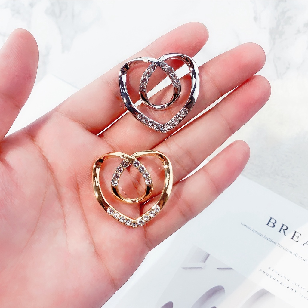 Fashionable multifunctional heart-shaped crystal ring buckle     M40216