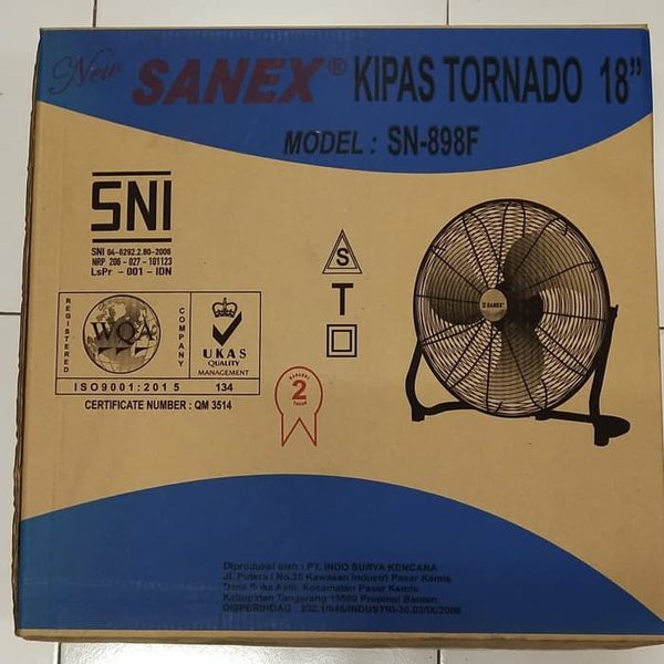 (PENGIRIMAN KHUSUS OJEK ONLINE) Kipas Tornado Sanex 18 Inch SN898F