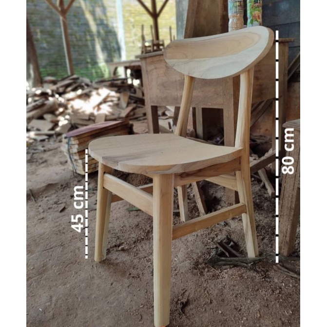 KURSI MAKAN ROPAN JOK JATI / KURSI CAFE BAR RESTO MINIMALIS MURAH MENTAH FINISHING NATURAL JEPARA-7