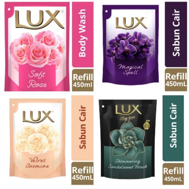 lux body wash refill 250ml/450ml dan botol 100ml