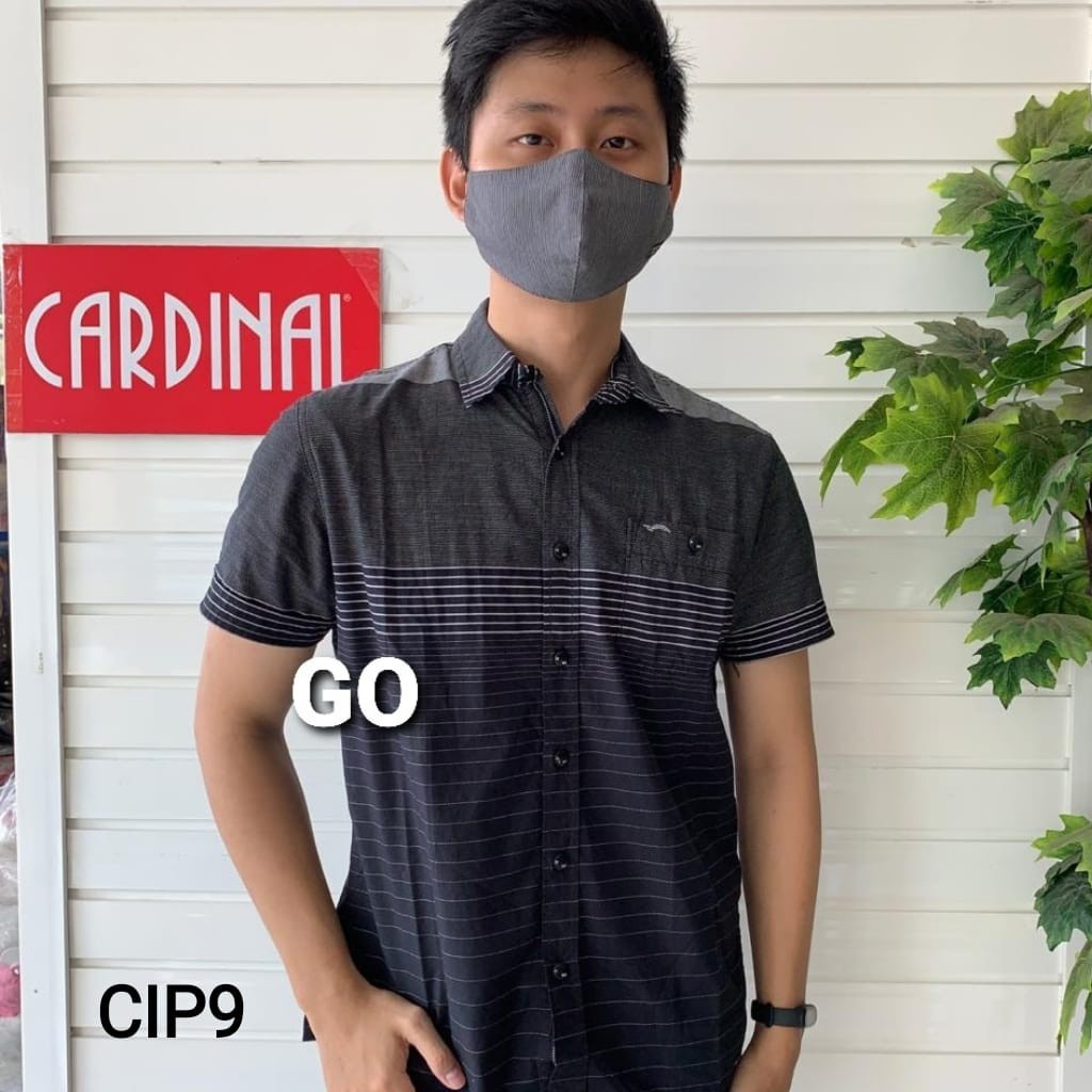 gos  CIP CARDINAL KEMEJA CASUAL SLIMFIT Hem Pria Baju Cowok Pakaian Pria