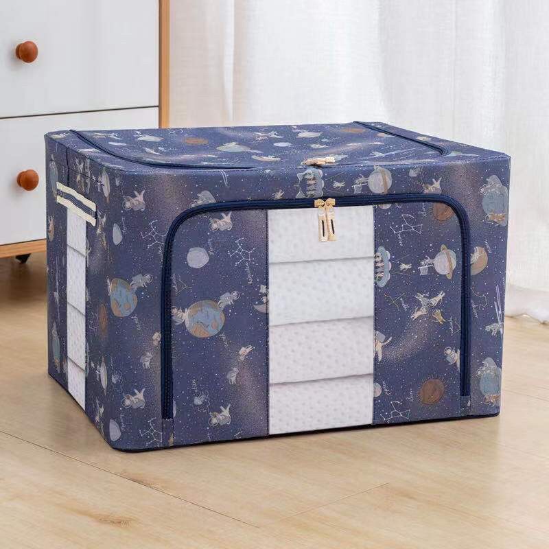 NEW STORAGE BOX 66L FRAME BAJA DOUBLE ZIPPER / Tempat Penyimpanan Pakaian Bedcover Mainan