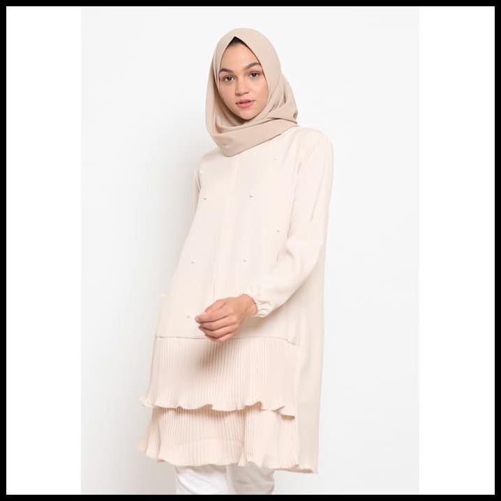 f3d3 leza tunic / baju long tunik muslim wanita dewasa polos - milo 5c11