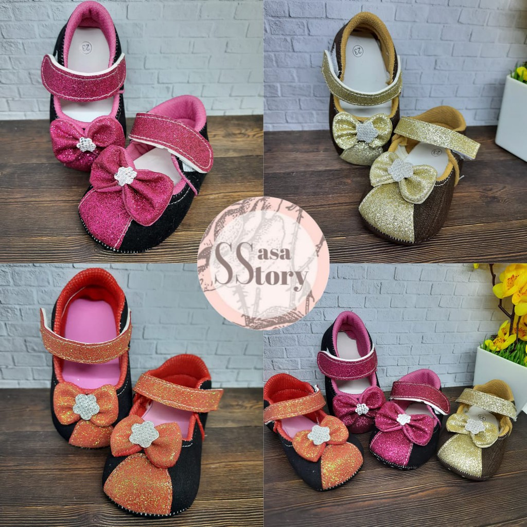 SEPATU PREWALKER BABY BAYI ANAK PEREMPUAN PITA 0-12 BULAN GP05