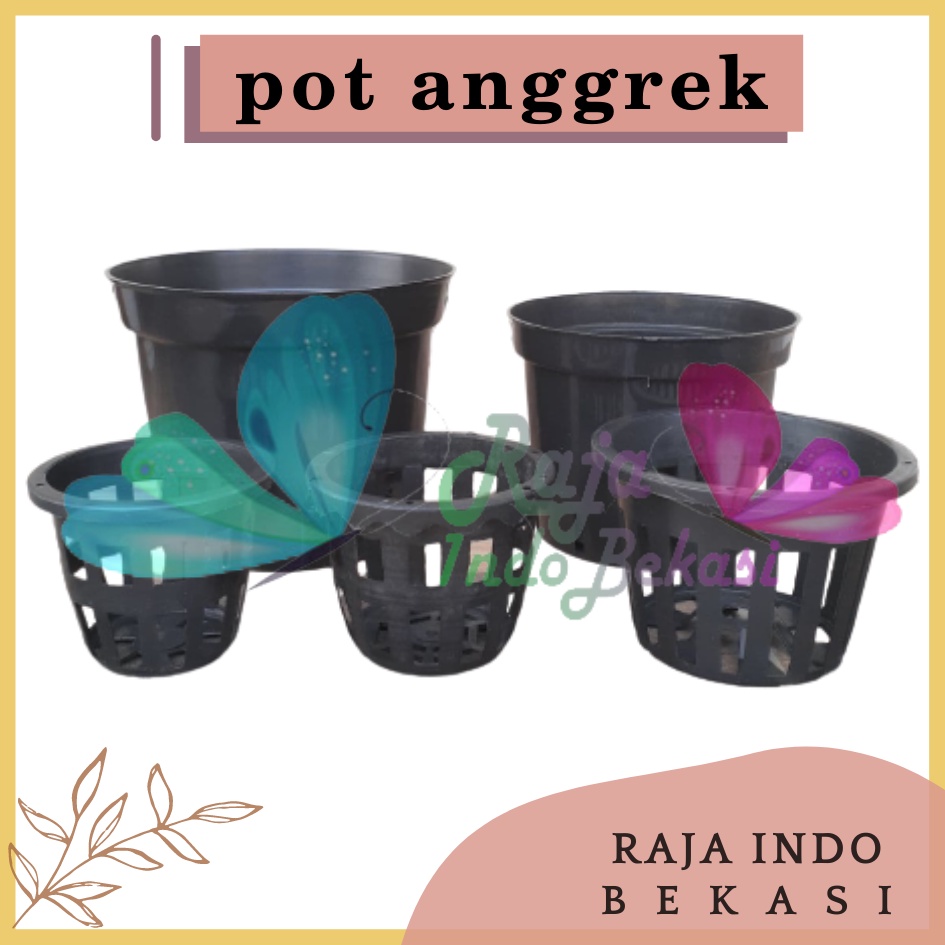 Pot Anggrek Orchid 10 12 17 20 Hitam Putih Bkn Pot Anggrek PLastik Sabut Kelapa Tanah Liat Kayu