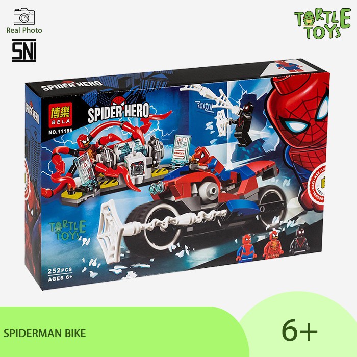 MAINAN ANAK BRICKS SPIDERMAN BIKE VENOM CRAWLER 11186/11498/11502