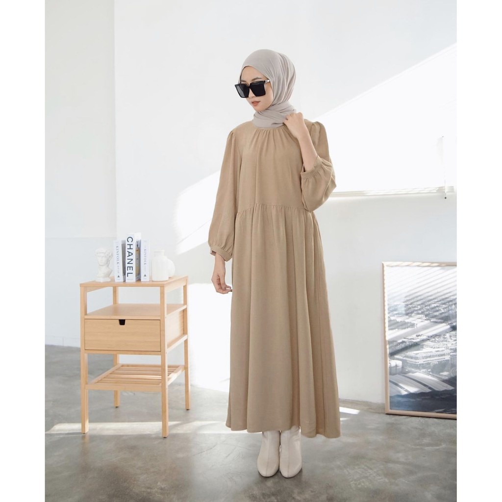 BEFAST - ZFS OOTD Wanita Dress TIAR / KUMI RAYON DIAMOND MAXI DRESS / Maxy Dress / Fashion Kondangan / Dress Polos Lengan Panjang / OOTD Remaja Kekinian 2022 / Long Dress Jumbo