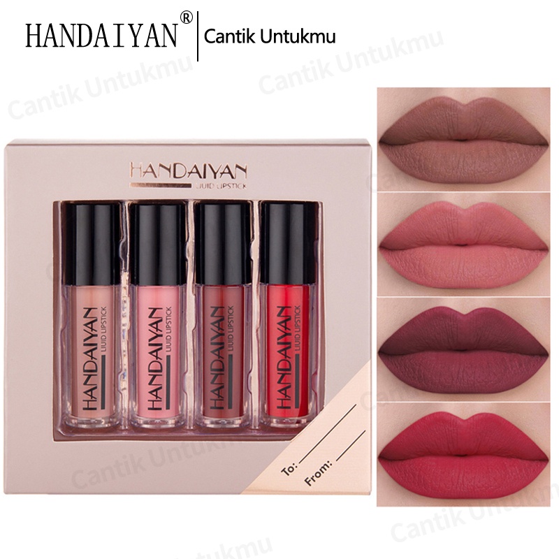 Lip Gloss Matte Lipgloss Waterproof Lipstik Long Lasting Moisturizing Handaiyan