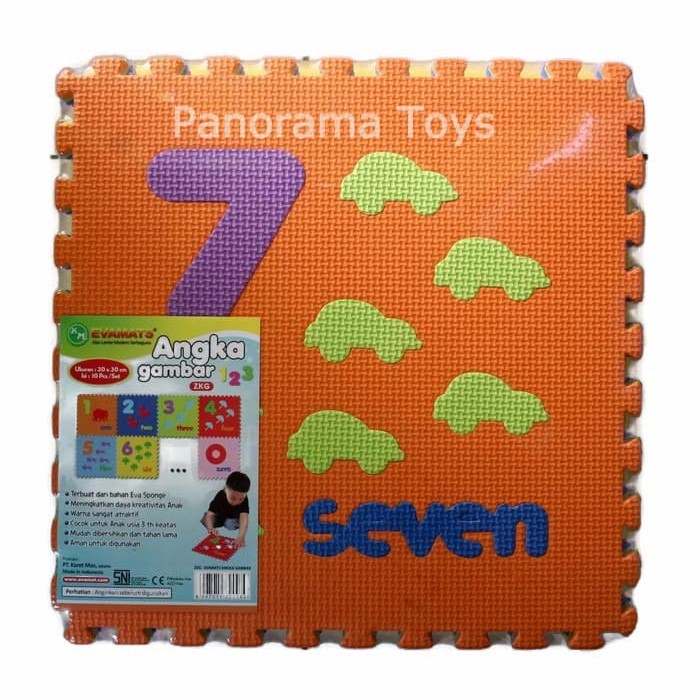 Puzzle Evamat - Matras Puzzle - Puzzle Lantai Mainan Anak - Matras/Alas Lantai Puzzle Evamats Angka